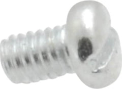 Value Collection - M2.6x0.40, 4mm Length Under Head Slotted Drive Machine Screw - Pan Head, Grade 4.8 Steel, Zinc-Plated Finish, Without Washer - Exact Tooling