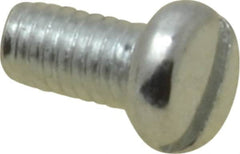 Value Collection - M2.6x0.45, 5mm Length Under Head Slotted Drive Machine Screw - Pan Head, Grade 4.8 Steel, Zinc-Plated Finish, Without Washer - Exact Tooling