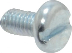Value Collection - M3x0.50, 6mm Length Under Head Slotted Drive Machine Screw - Pan Head, Grade 4.8 Steel, Zinc-Plated Finish, Without Washer - Exact Tooling