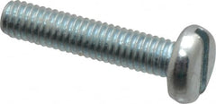 Value Collection - M3x0.50, 14mm Length Under Head Slotted Drive Machine Screw - Pan Head, Grade 4.8 Steel, Zinc-Plated Finish, Without Washer - Exact Tooling