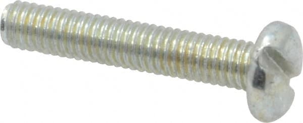 Value Collection - M3x0.50, 16mm Length Under Head Slotted Drive Machine Screw - Pan Head, Grade 4.8 Steel, Zinc-Plated Finish, Without Washer - Exact Tooling