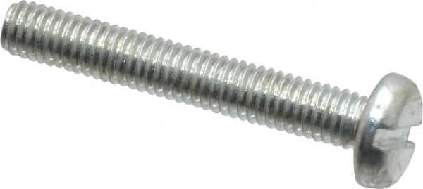 Value Collection - M3x0.50, 20mm Length Under Head Slotted Drive Machine Screw - Pan Head, Grade 4.8 Steel, Zinc-Plated Finish, Without Washer - Exact Tooling