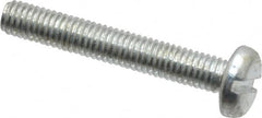 Value Collection - M3x0.50, 20mm Length Under Head Slotted Drive Machine Screw - Pan Head, Grade 4.8 Steel, Zinc-Plated Finish, Without Washer - Exact Tooling