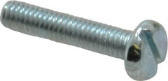 Value Collection - M4x0.70, 20mm Length Under Head Slotted Drive Machine Screw - Pan Head, Grade 4.8 Steel, Zinc-Plated Finish, Without Washer - Exact Tooling