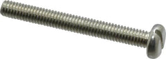 Value Collection - M4x0.70, 35mm Length Under Head Slotted Drive Machine Screw - Pan Head, Grade 4.8 Steel, Zinc-Plated Finish, Without Washer - Exact Tooling