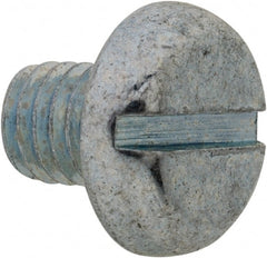 Value Collection - M5x0.80, 6mm Length Under Head Slotted Drive Machine Screw - Pan Head, Grade 4.8 Steel, Zinc-Plated Finish, Without Washer - Exact Tooling