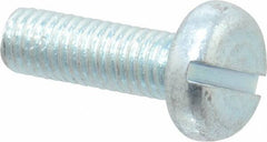 Value Collection - M5x0.80, 16mm Length Under Head Slotted Drive Machine Screw - Pan Head, Grade 4.8 Steel, Zinc-Plated Finish, Without Washer - Exact Tooling