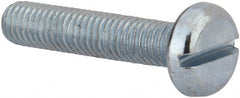 Value Collection - M5x0.80, 25mm Length Under Head Slotted Drive Machine Screw - Pan Head, Grade 4.8 Steel, Zinc-Plated Finish, Without Washer - Exact Tooling