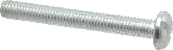 Value Collection - M6x1.00, 50mm Length Under Head Slotted Drive Machine Screw - Pan Head, Grade 4.8 Steel, Zinc-Plated Finish, Without Washer - Exact Tooling