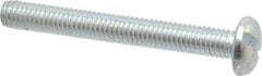Value Collection - M6x1.00, 50mm Length Under Head Slotted Drive Machine Screw - Pan Head, Grade 4.8 Steel, Zinc-Plated Finish, Without Washer - Exact Tooling