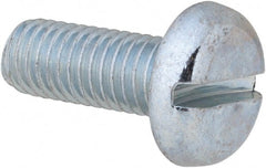 Value Collection - M8x1.25, 20mm Length Under Head Slotted Drive Machine Screw - Pan Head, Grade 4.8 Steel, Zinc-Plated Finish, Without Washer - Exact Tooling