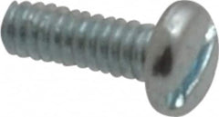 Value Collection - #2-56 UNC, 1/4" Length Under Head Slotted Drive Machine Screw - Pan Head, Grade J82 Steel, Zinc-Plated Finish, Without Washer - Exact Tooling