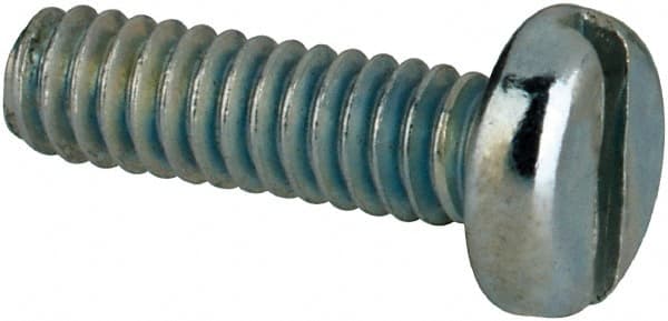 Value Collection - #2-56 UNC, 5/16" Length Under Head Slotted Drive Machine Screw - Pan Head, Grade J82 Steel, Zinc-Plated Finish, Without Washer - Exact Tooling