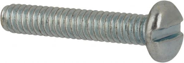Value Collection - #2-56 UNC, 1/2" Length Under Head Slotted Drive Machine Screw - Pan Head, Grade J82 Steel, Zinc-Plated Finish, Without Washer - Exact Tooling