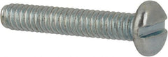 Value Collection - #2-56 UNC, 1/2" Length Under Head Slotted Drive Machine Screw - Pan Head, Grade J82 Steel, Zinc-Plated Finish, Without Washer - Exact Tooling