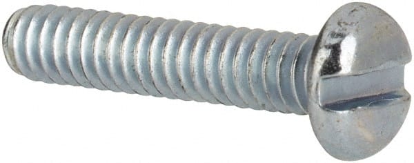 Value Collection - #3-48 UNC, 1/2" Length Under Head Slotted Drive Machine Screw - Pan Head, Grade J82 Steel, Zinc-Plated Finish, Without Washer - Exact Tooling