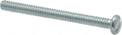 Value Collection - #4-40 UNC, 1-1/4" Length Under Head Slotted Drive Machine Screw - Pan Head, Grade J82 Steel, Zinc-Plated Finish, Without Washer - Exact Tooling