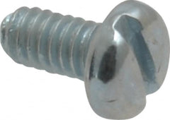 Value Collection - #5-40 UNC, 1/4" Length Under Head Slotted Drive Machine Screw - Pan Head, Grade 2 Steel, Zinc-Plated Finish, Without Washer - Exact Tooling