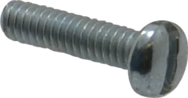 Value Collection - #5-40 UNC, 1/2" Length Under Head Slotted Drive Machine Screw - Pan Head, Grade 2 Steel, Zinc-Plated Finish, Without Washer - Exact Tooling