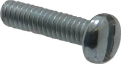 Value Collection - #5-40 UNC, 1/2" Length Under Head Slotted Drive Machine Screw - Pan Head, Grade 2 Steel, Zinc-Plated Finish, Without Washer - Exact Tooling