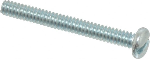Value Collection - #6-32 UNC, 1-1/4" Length Under Head Slotted Drive Machine Screw - Pan Head, Grade 2 Steel, Zinc-Plated Finish, Without Washer - Exact Tooling