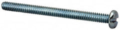 Value Collection - #6-32 UNC, 1-3/4" Length Under Head Slotted Drive Machine Screw - Pan Head, Grade J82 Steel, Zinc-Plated Finish, Without Washer - Exact Tooling