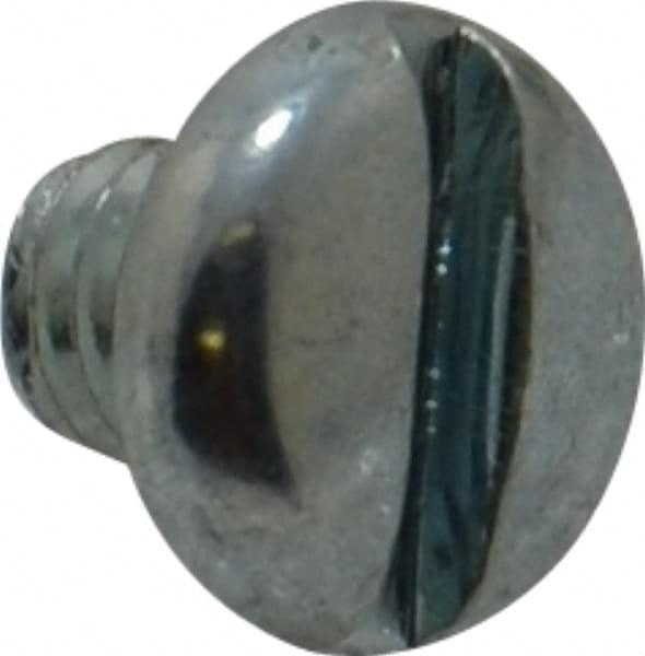 Value Collection - #8-32 UNC, 3/16" Length Under Head Slotted Drive Machine Screw - Pan Head, Grade J82 Steel, Zinc-Plated Finish, Without Washer - Exact Tooling