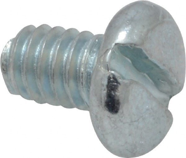 Value Collection - #8-32 UNC, 1/4" Length Under Head Slotted Drive Machine Screw - Pan Head, Grade 2 Steel, Zinc-Plated Finish, Without Washer - Exact Tooling