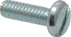 Value Collection - #8-32 UNC, 1/2" Length Under Head Slotted Drive Machine Screw - Pan Head, Grade 2 Steel, Zinc-Plated Finish, Without Washer - Exact Tooling
