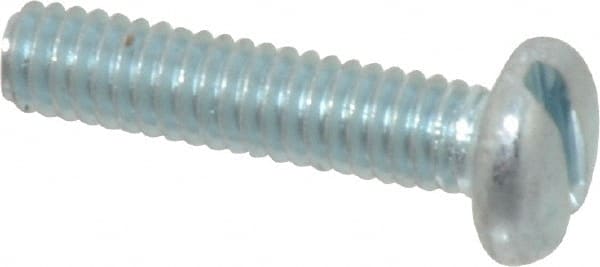 Value Collection - #8-32 UNC, 3/4" Length Under Head Slotted Drive Machine Screw - Pan Head, Grade J82 Steel, Zinc-Plated Finish, Without Washer - Exact Tooling