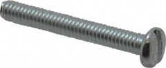 Value Collection - #8-32 UNC, 1-1/4" Length Under Head Slotted Drive Machine Screw - Pan Head, Grade J82 Steel, Zinc-Plated Finish, Without Washer - Exact Tooling