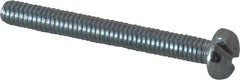 Value Collection - #8-32 UNC, 1-1/2" Length Under Head Slotted Drive Machine Screw - Pan Head, Grade J82 Steel, Zinc-Plated Finish, Without Washer - Exact Tooling
