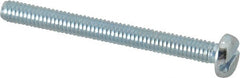 Value Collection - #8-32 UNC, 1-3/4" Length Under Head Slotted Drive Machine Screw - Pan Head, Grade J82 Steel, Zinc-Plated Finish, Without Washer - Exact Tooling