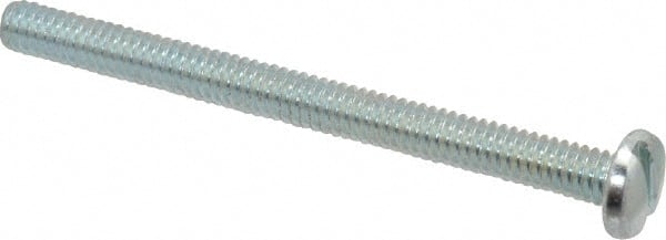 Value Collection - #8-32 UNC, 2" Length Under Head Slotted Drive Machine Screw - Pan Head, Grade J82 Steel, Zinc-Plated Finish, Without Washer - Exact Tooling