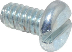 Value Collection - #10-24 UNC, 3/8" Length Under Head Slotted Drive Machine Screw - Pan Head, Grade J82 Steel, Zinc-Plated Finish, Without Washer - Exact Tooling