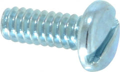 Value Collection - #10-24 UNC, 1/2" Length Under Head Slotted Drive Machine Screw - Pan Head, Grade J82 Steel, Zinc-Plated Finish, Without Washer - Exact Tooling