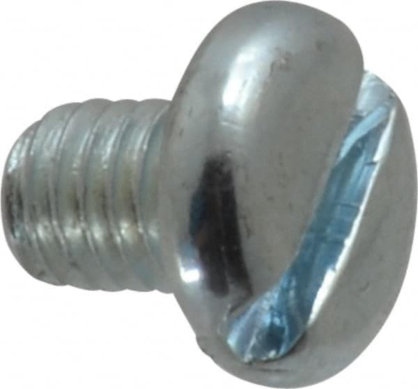 Value Collection - #10-32 UNF, 1/4" Length Under Head Slotted Drive Machine Screw - Pan Head, Grade J82 Steel, Zinc-Plated Finish, Without Washer - Exact Tooling