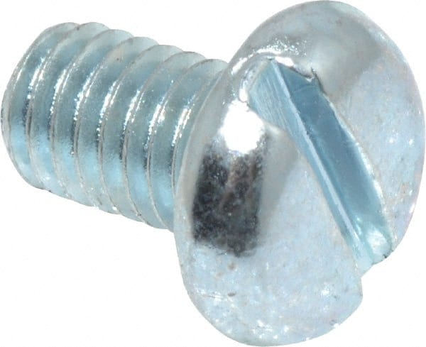 Value Collection - #10-32 UNF, 5/16" Length Under Head Slotted Drive Machine Screw - Pan Head, Grade J82 Steel, Zinc-Plated Finish, Without Washer - Exact Tooling