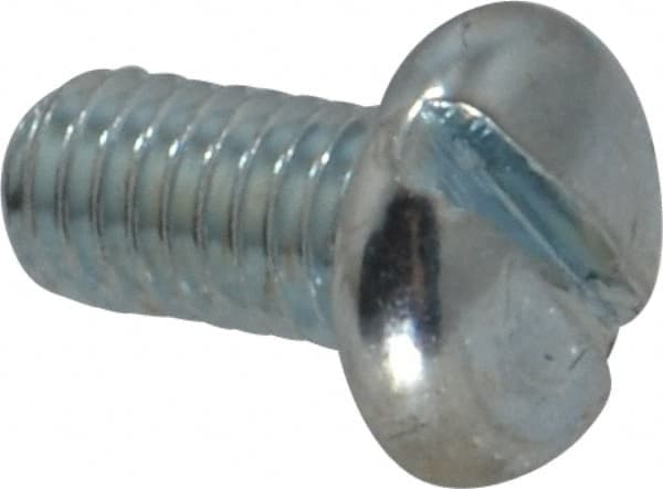 Value Collection - #10-32 UNF, 3/8" Length Under Head Slotted Drive Machine Screw - Pan Head, Grade J82 Steel, Zinc-Plated Finish, Without Washer - Exact Tooling