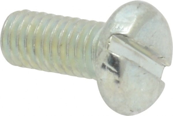 Value Collection - #10-32 UNF, 7/16" Length Under Head Slotted Drive Machine Screw - Pan Head, Grade J82 Steel, Zinc-Plated Finish, Without Washer - Exact Tooling