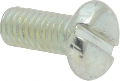 Value Collection - #10-32 UNF, 7/16" Length Under Head Slotted Drive Machine Screw - Pan Head, Grade J82 Steel, Zinc-Plated Finish, Without Washer - Exact Tooling