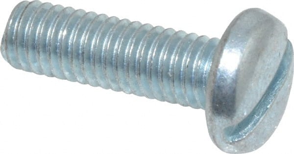 Value Collection - #10-32 UNF, 5/8" Length Under Head Slotted Drive Machine Screw - Pan Head, Grade J82 Steel, Zinc-Plated Finish, Without Washer - Exact Tooling