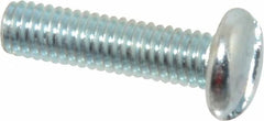 Value Collection - #10-32 UNF, 3/4" Length Under Head Slotted Drive Machine Screw - Pan Head, Grade J82 Steel, Zinc-Plated Finish, Without Washer - Exact Tooling