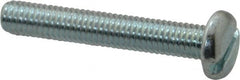 Value Collection - #10-32 UNF, 1-1/4" Length Under Head Slotted Drive Machine Screw - Pan Head, Grade J82 Steel, Zinc-Plated Finish, Without Washer - Exact Tooling