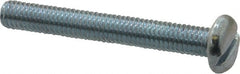 Value Collection - #10-32 UNF, 1-1/2" Length Under Head Slotted Drive Machine Screw - Pan Head, Grade J82 Steel, Zinc-Plated Finish, Without Washer - Exact Tooling