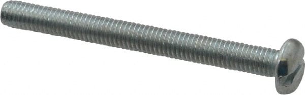 Value Collection - #10-32 UNF, 2" Length Under Head Slotted Drive Machine Screw - Pan Head, Grade J82 Steel, Zinc-Plated Finish, Without Washer - Exact Tooling