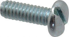 Value Collection - 1/4-20 UNC, 3/4" Length Under Head Slotted Drive Machine Screw - Pan Head, Grade 2 Steel, Zinc-Plated Finish, Without Washer - Exact Tooling