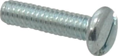 Value Collection - 1/4-20 UNC, 1" Length Under Head Slotted Drive Machine Screw - Pan Head, Grade J82 Steel, Zinc-Plated Finish, Without Washer - Exact Tooling