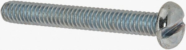 Value Collection - 1/4-20 UNC, 2" Length Under Head Slotted Drive Machine Screw - Pan Head, Grade J82 Steel, Zinc-Plated Finish, Without Washer - Exact Tooling