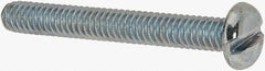 Value Collection - 1/4-20 UNC, 2" Length Under Head Slotted Drive Machine Screw - Pan Head, Grade J82 Steel, Zinc-Plated Finish, Without Washer - Exact Tooling